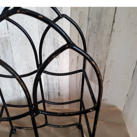 VINTAGE METAL SHABBY CHIC WINE RACK - Picture 7 of 7